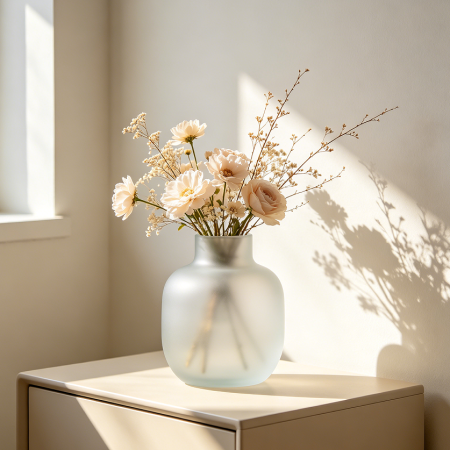 Frosted Glass Decorative Home Flower Vase